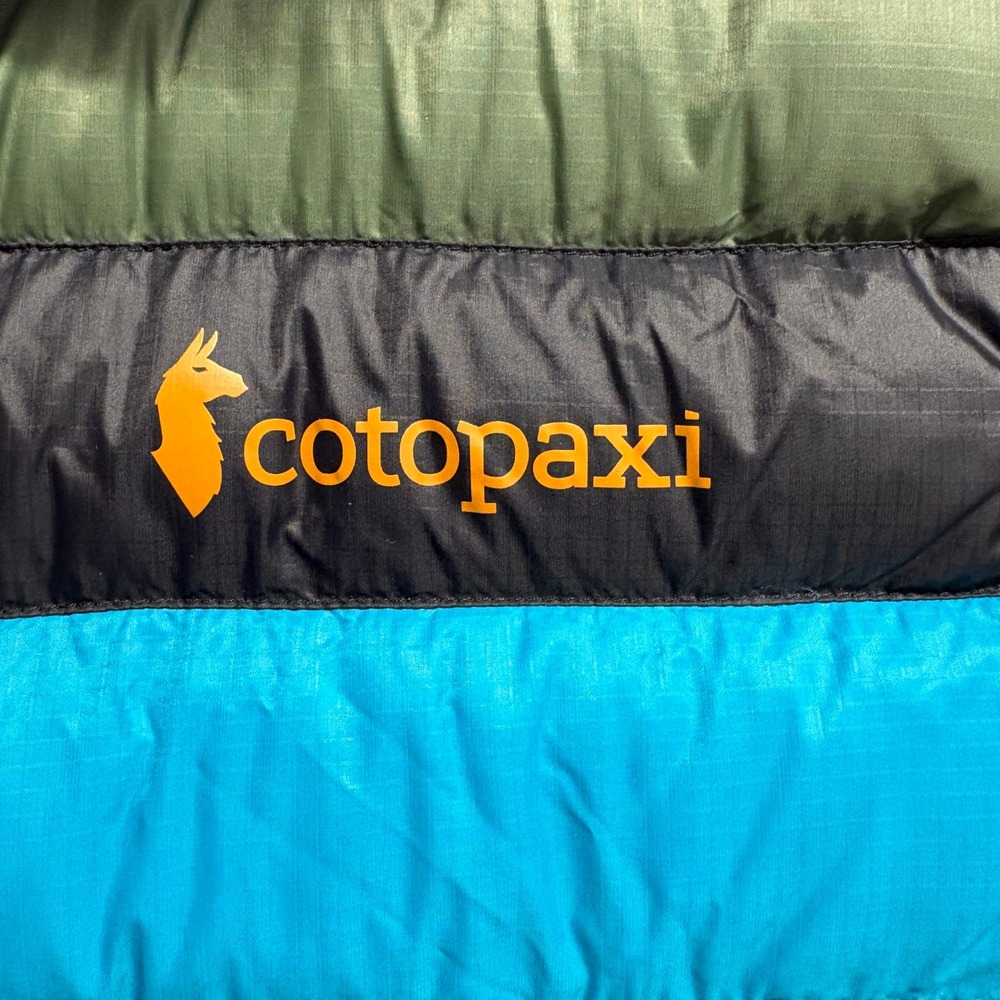 Cotopaxi Fuego Down Vest Mens Medium Green Blue Puffer Full Zip Insulated Jacket - Picture 5 of 14